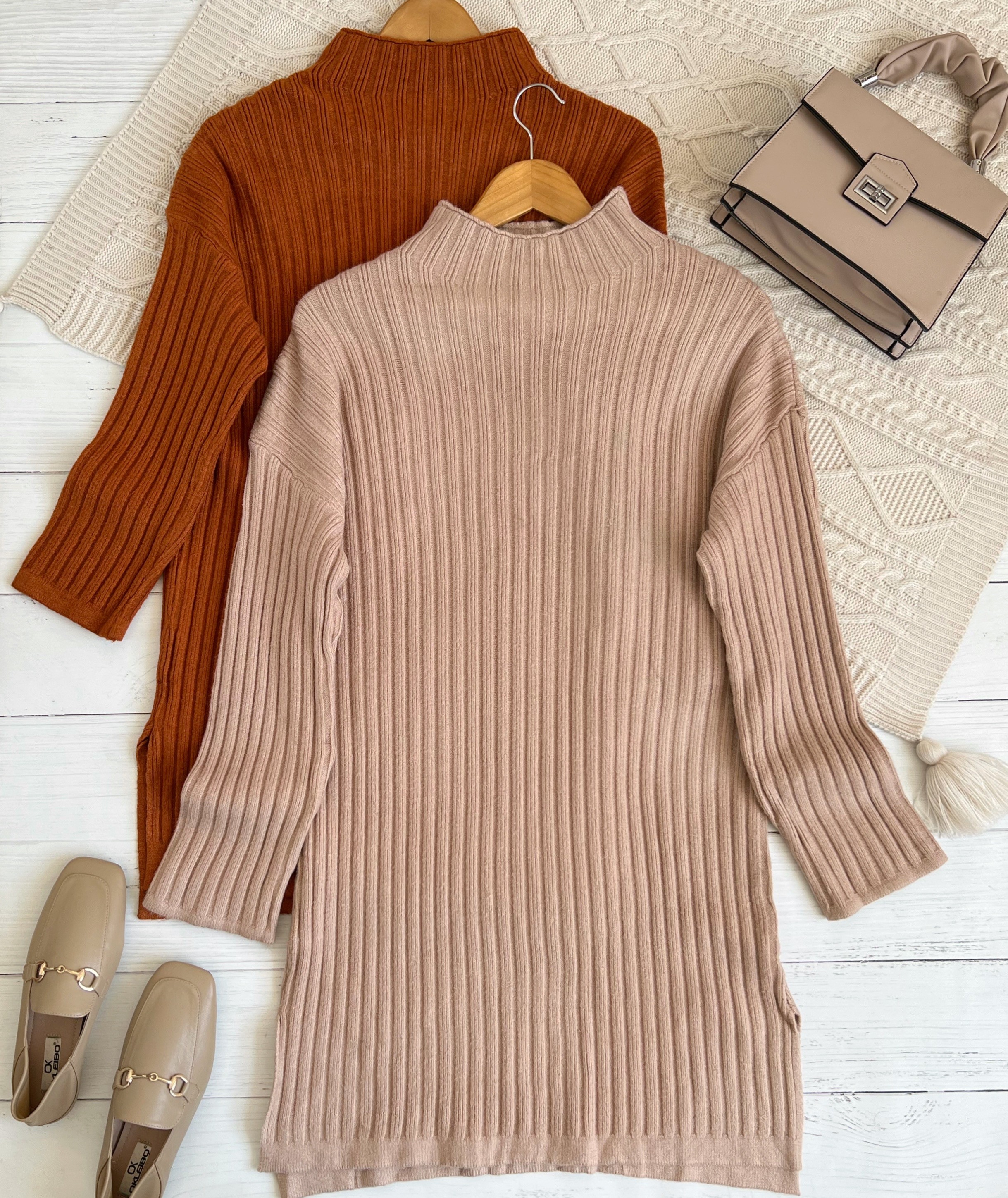 پیراهن بافت یقه ایستاده کد 2344