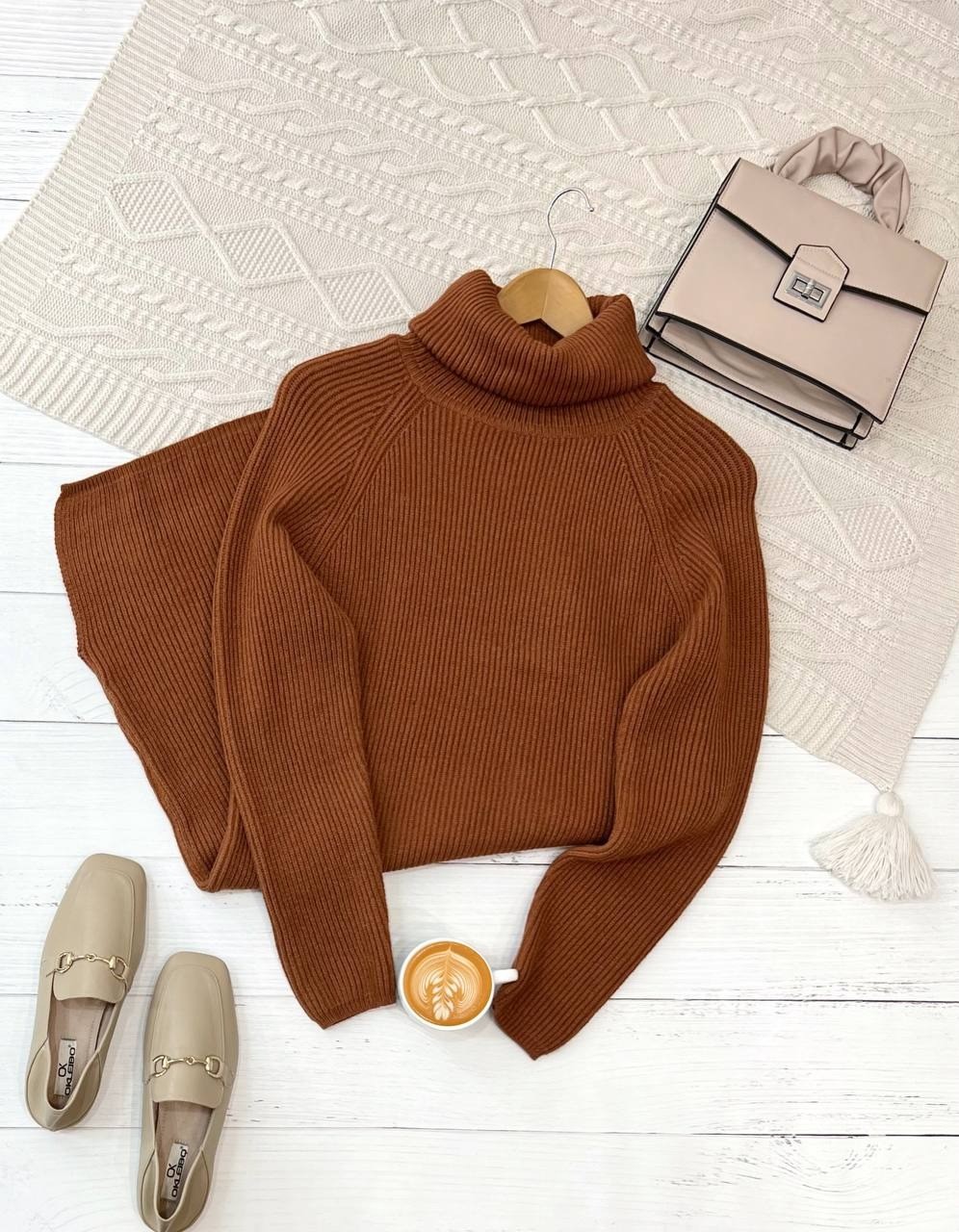 پیراهن بافت یقه اسکی بلند کد 2349