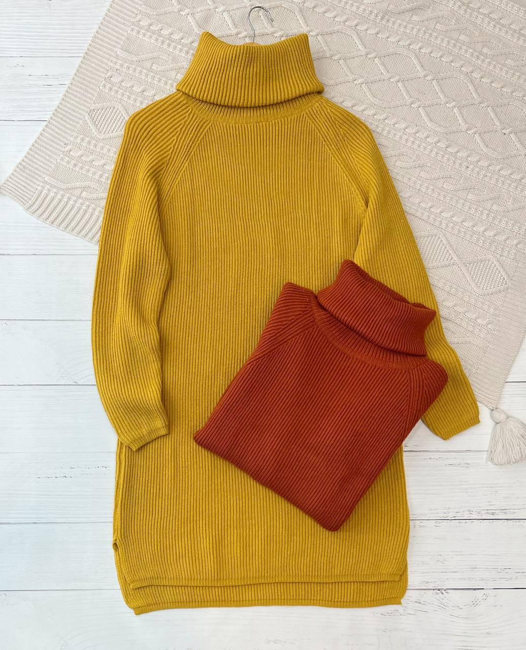 پیراهن بافت یقه اسکی بلند کد 2349