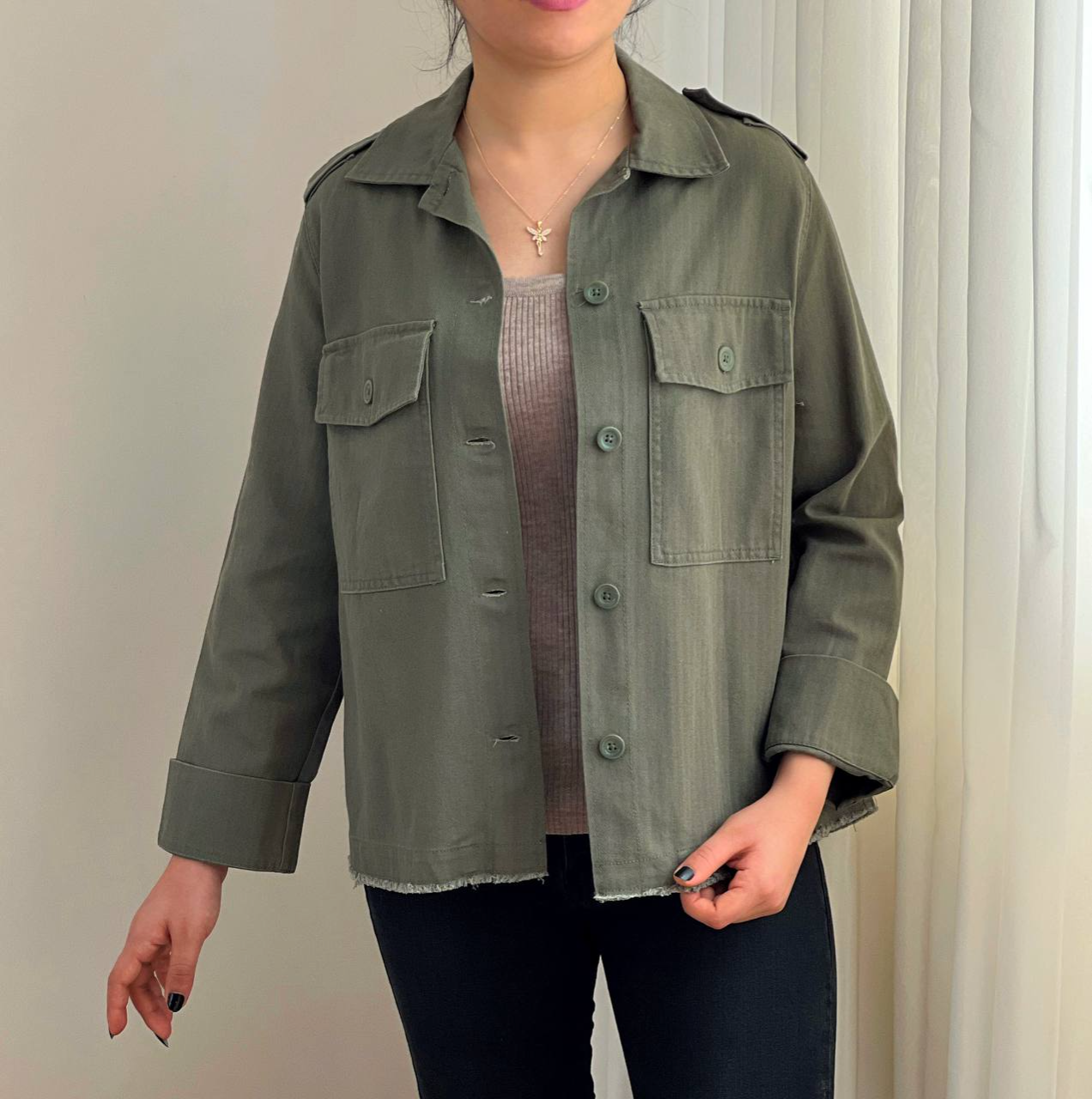 شومیز کتان پاییزه تکرنگ کد 2350