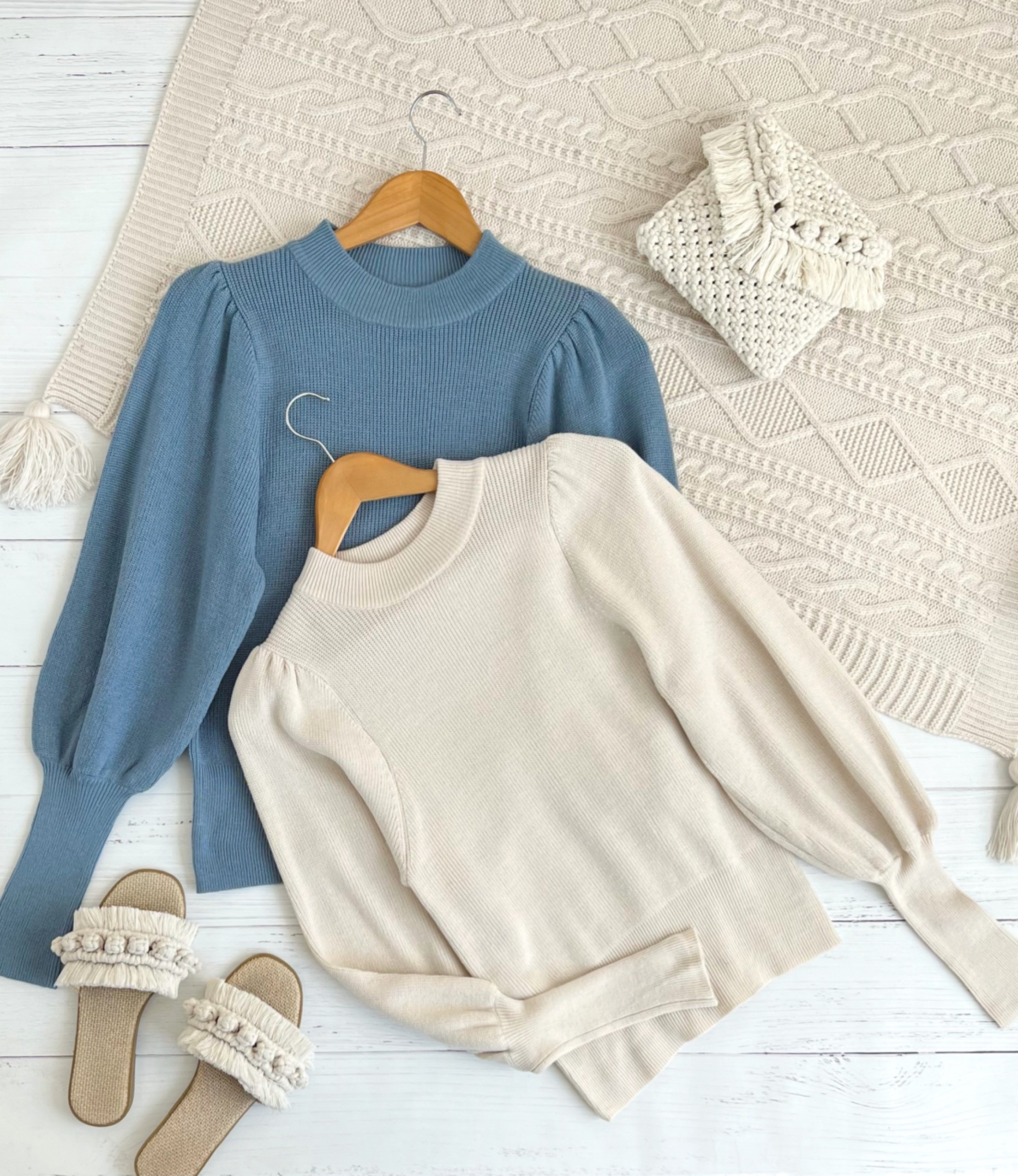 پلیور بافت استین پف مچی کد 2355