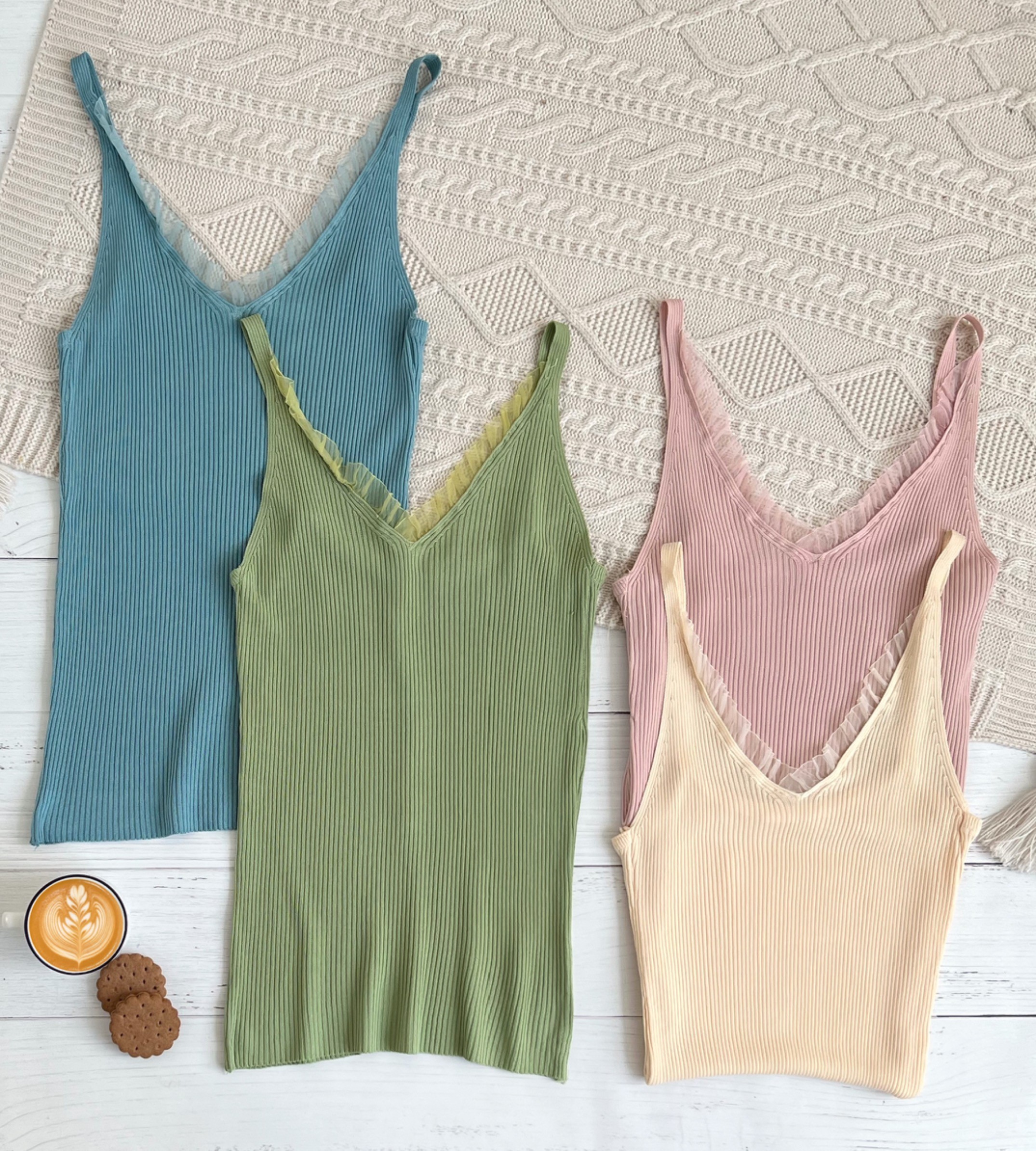 تاپ کبریتی یقه چین دار کد 2357