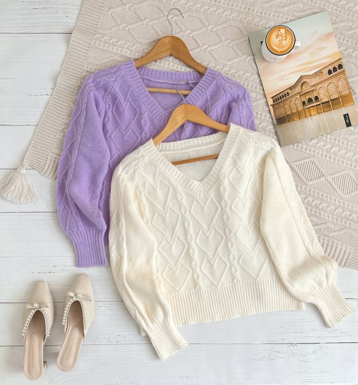 پلیور بافت آستین مچی یقه هفت کد 2359