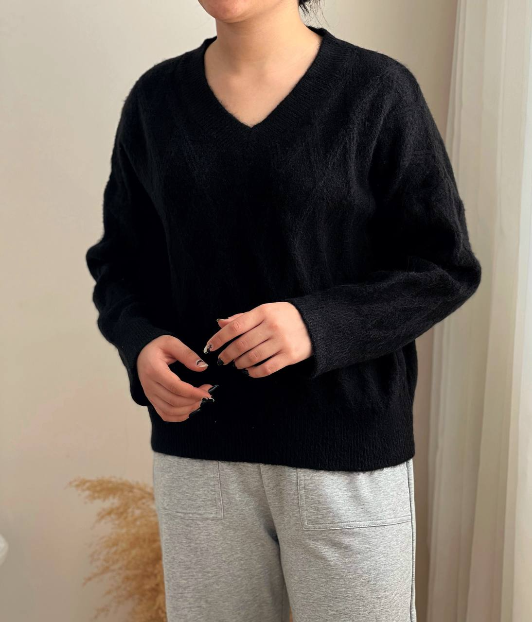 پلیور بافت آستین مچی یقه هفت کد 2359