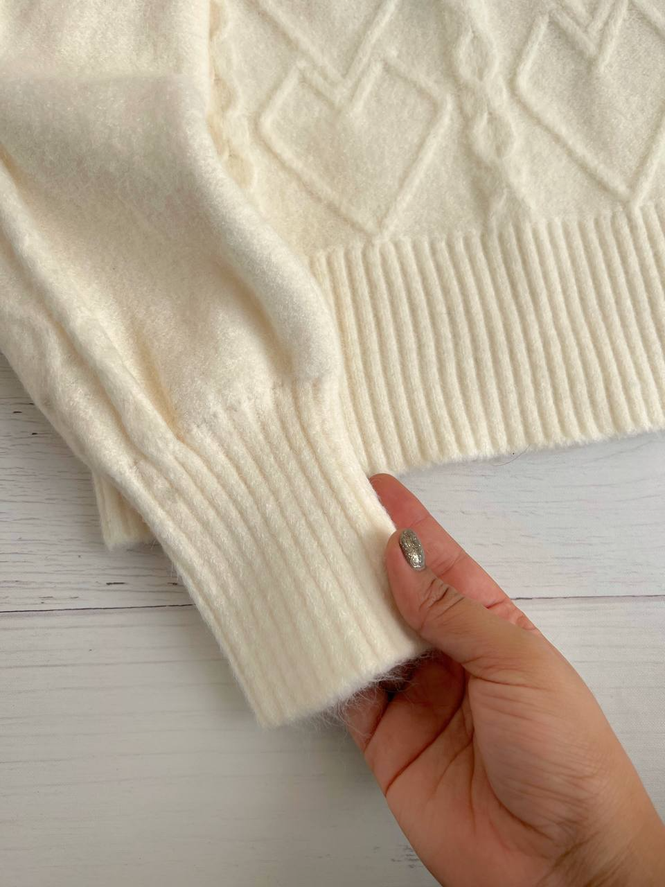 پلیور بافت آستین مچی یقه هفت کد 2359