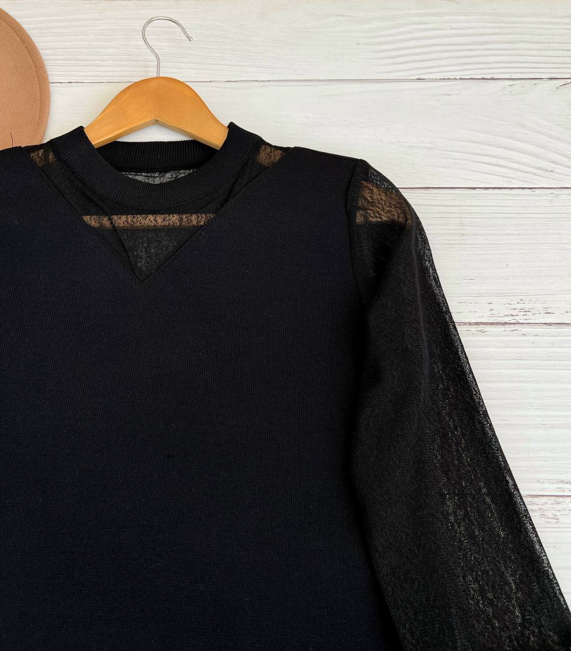 پیراهن بافت آستین و یقه تور کد 2367