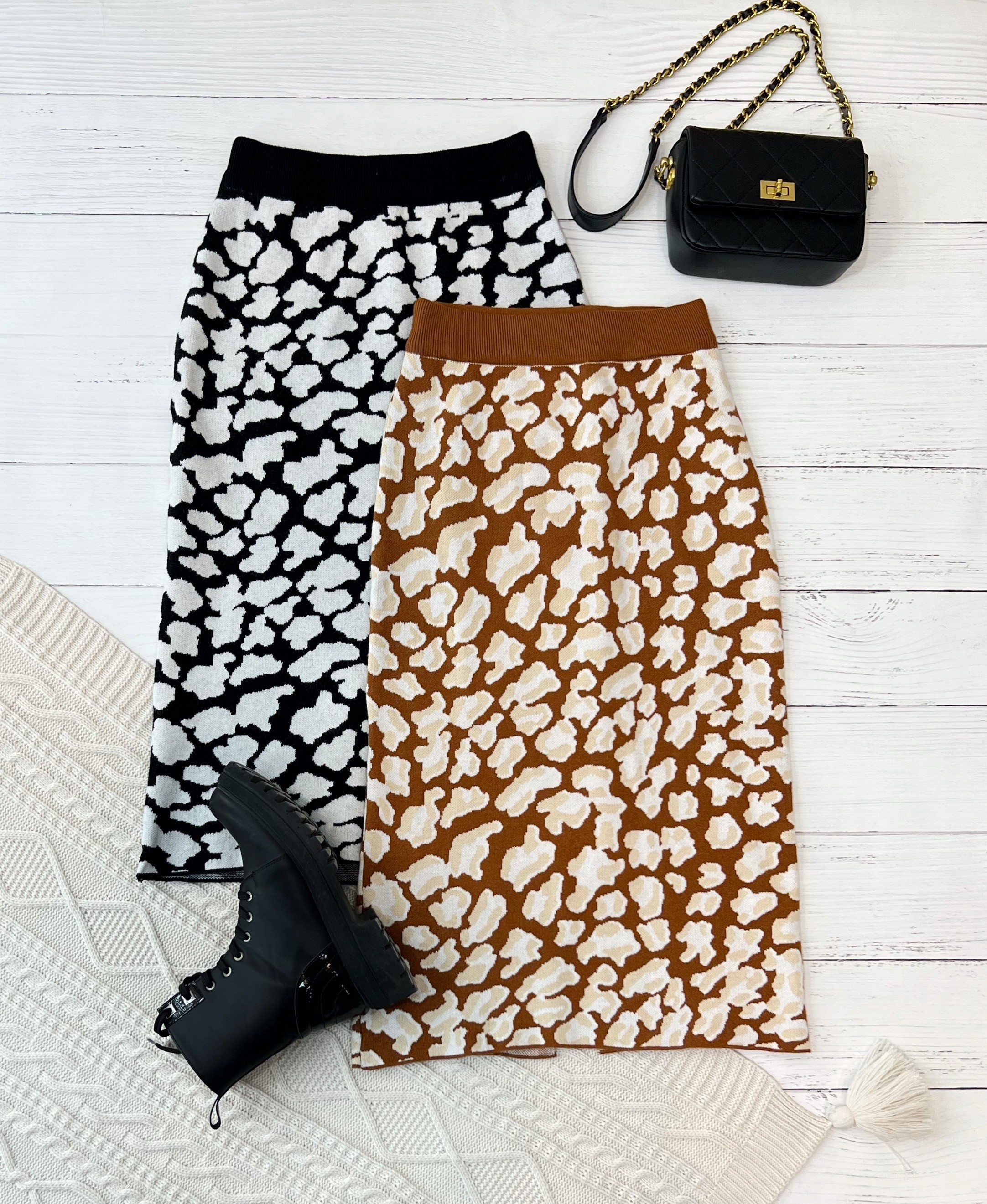 دامن بافت طرحدار کد 2368