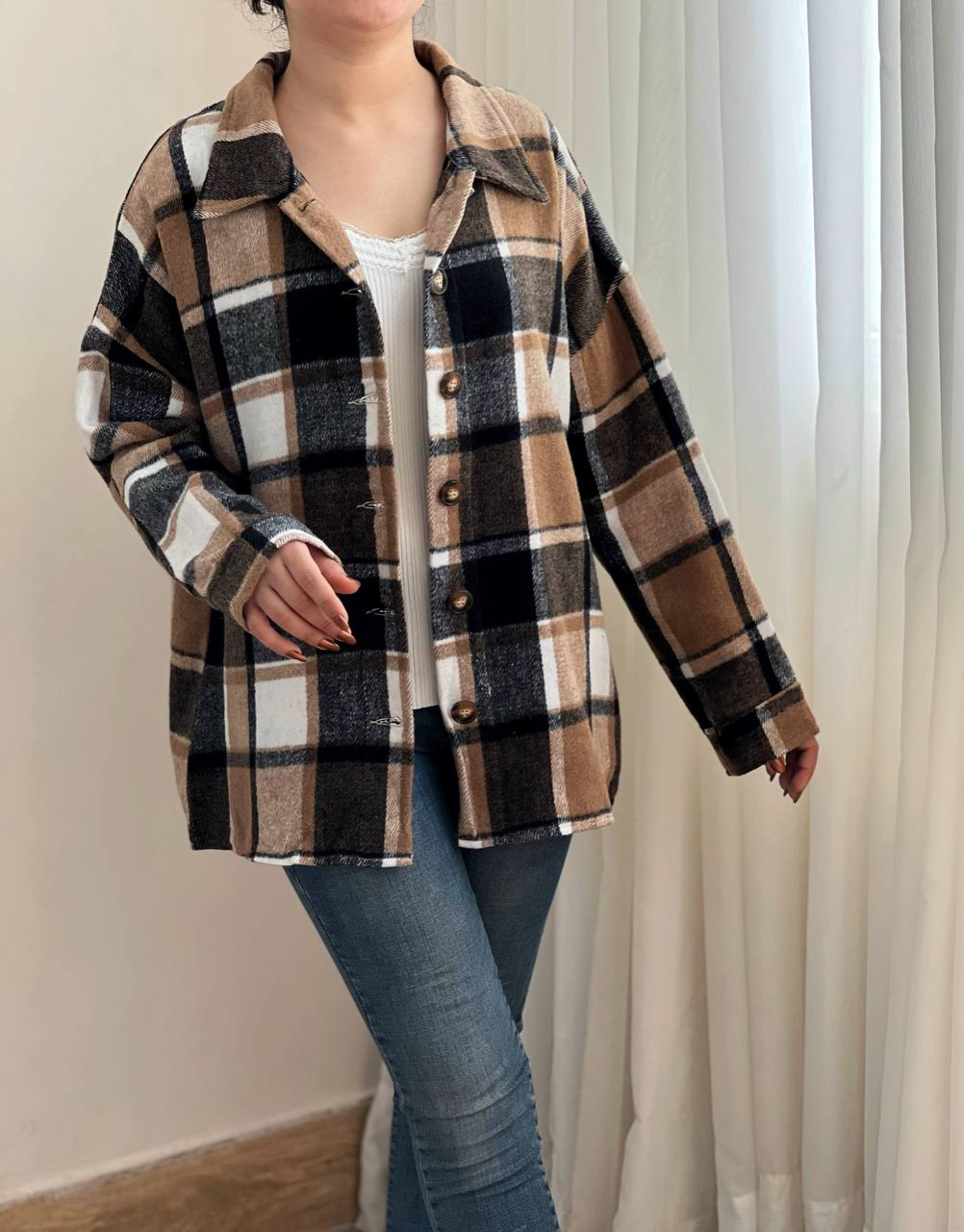 شکت چهارخونه پشمی کد 2372