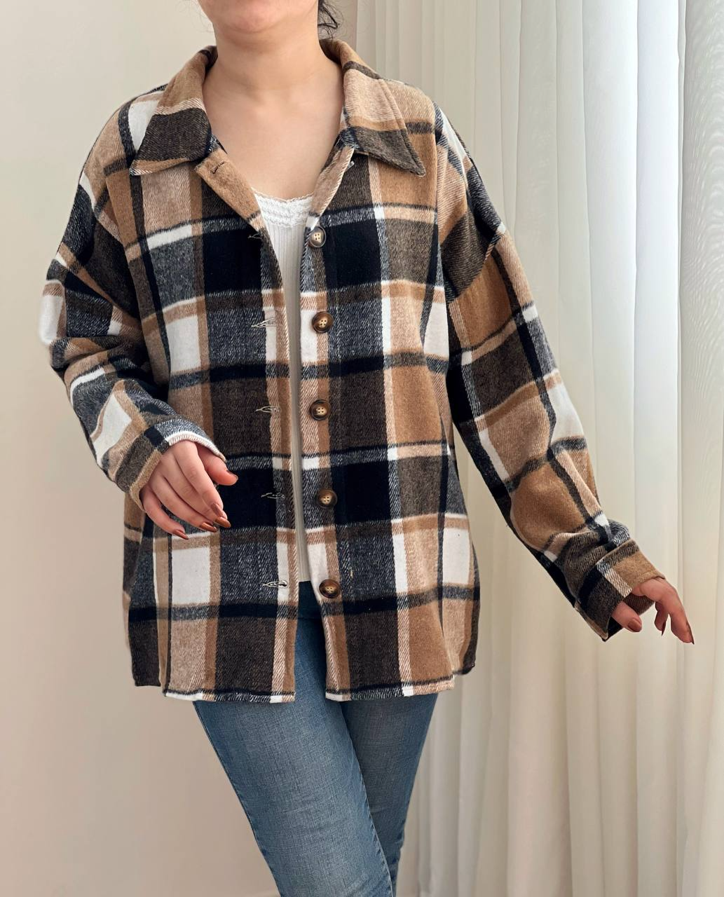 شکت چهارخونه پشمی کد 2372