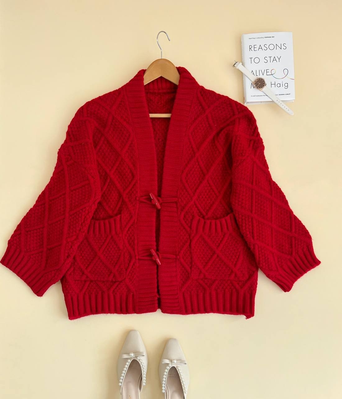 ژاکت بافت لوزی 2382