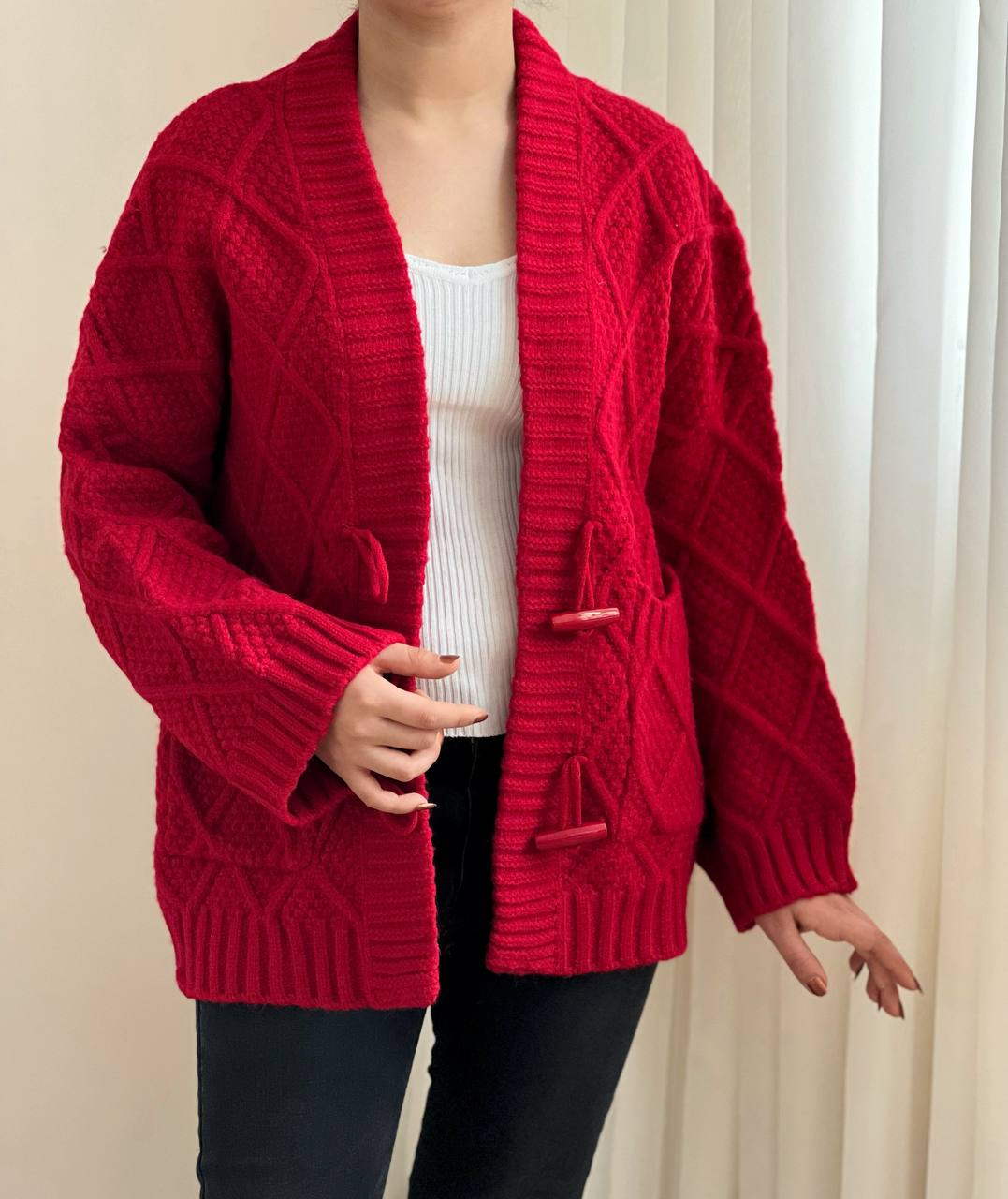 ژاکت بافت لوزی 2382