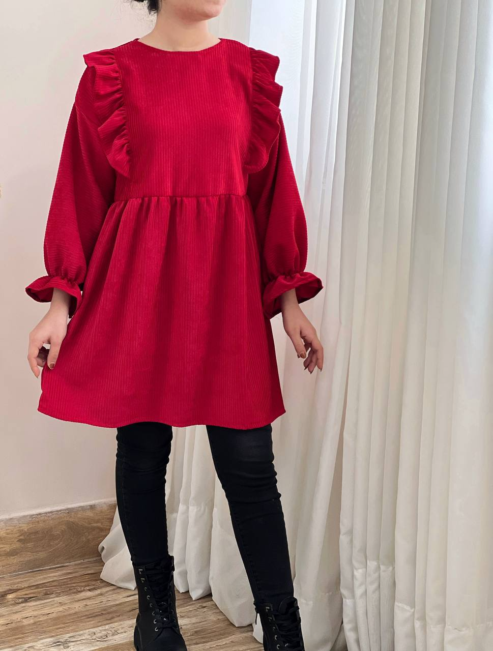 تونیک مخمل کبریتی یلدا کد 2383