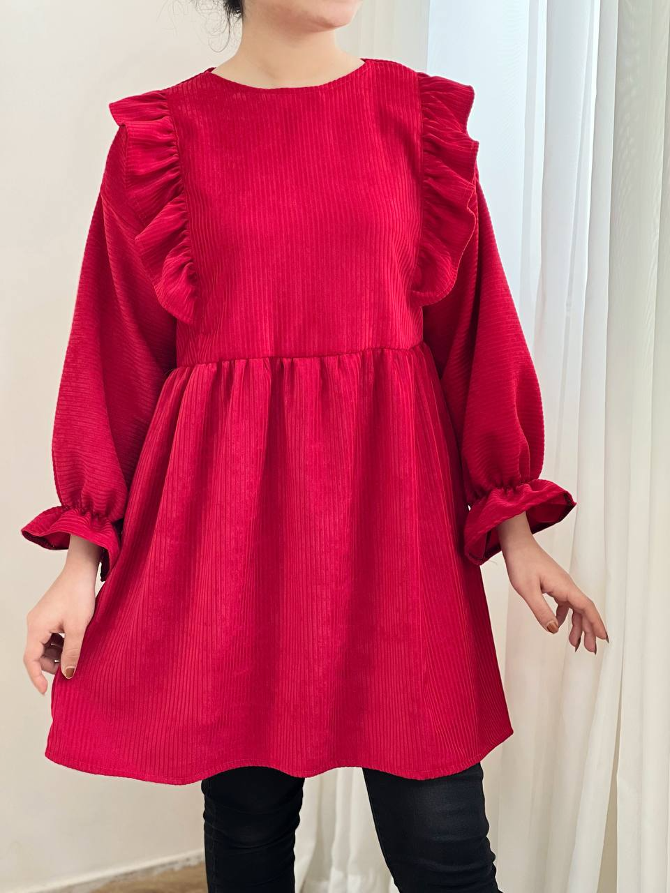 تونیک مخمل کبریتی یلدا کد 2383