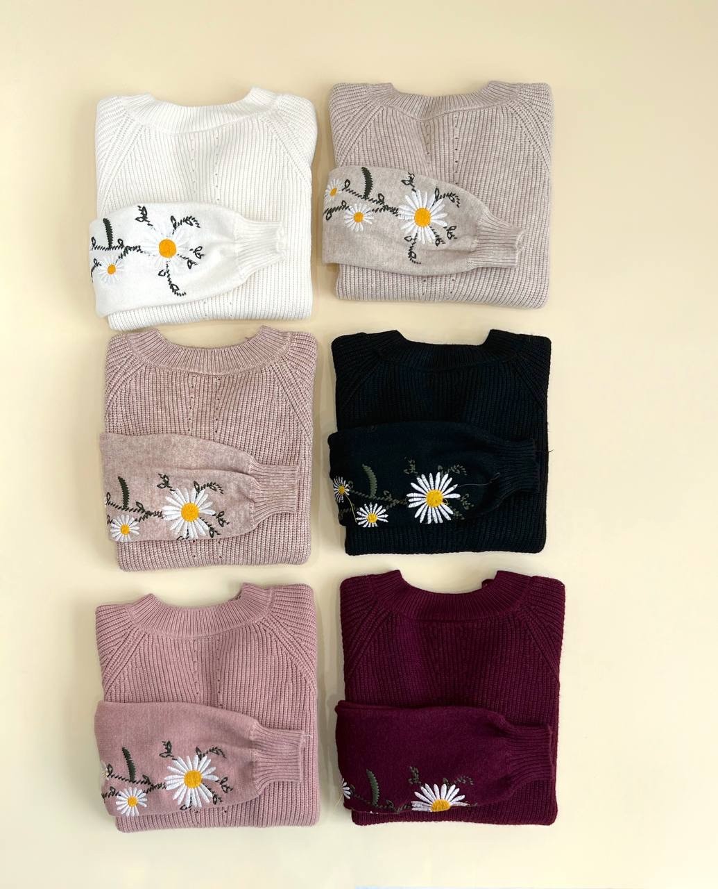 پلیور بافت آستین گلدوزی کد 2384