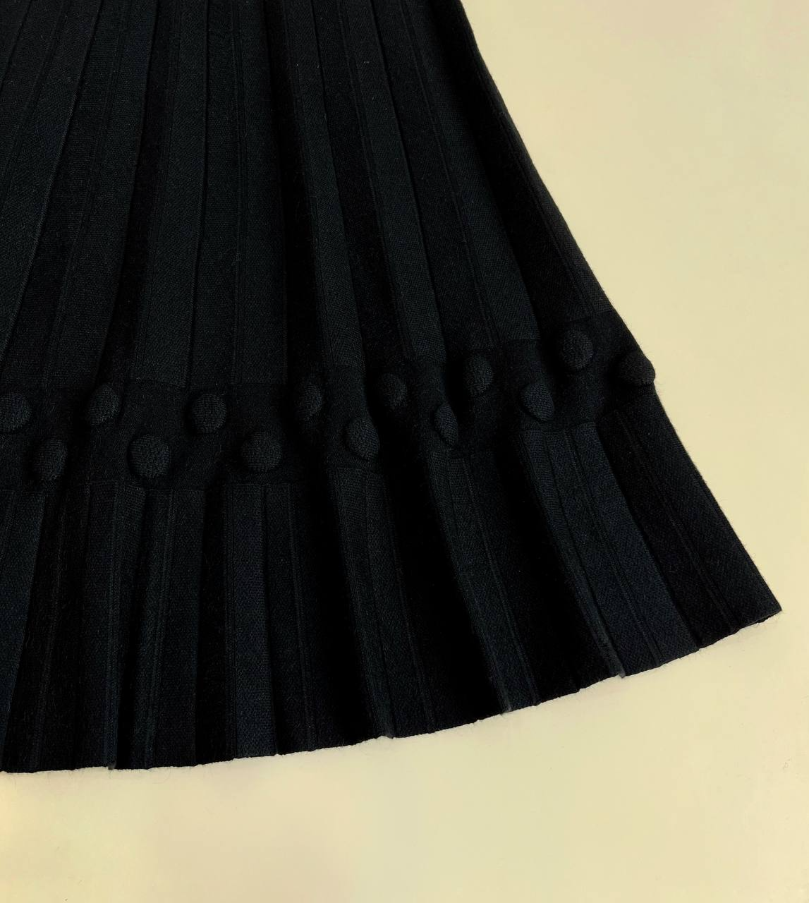 دامن بافت پلیسه مشکی کد 2385