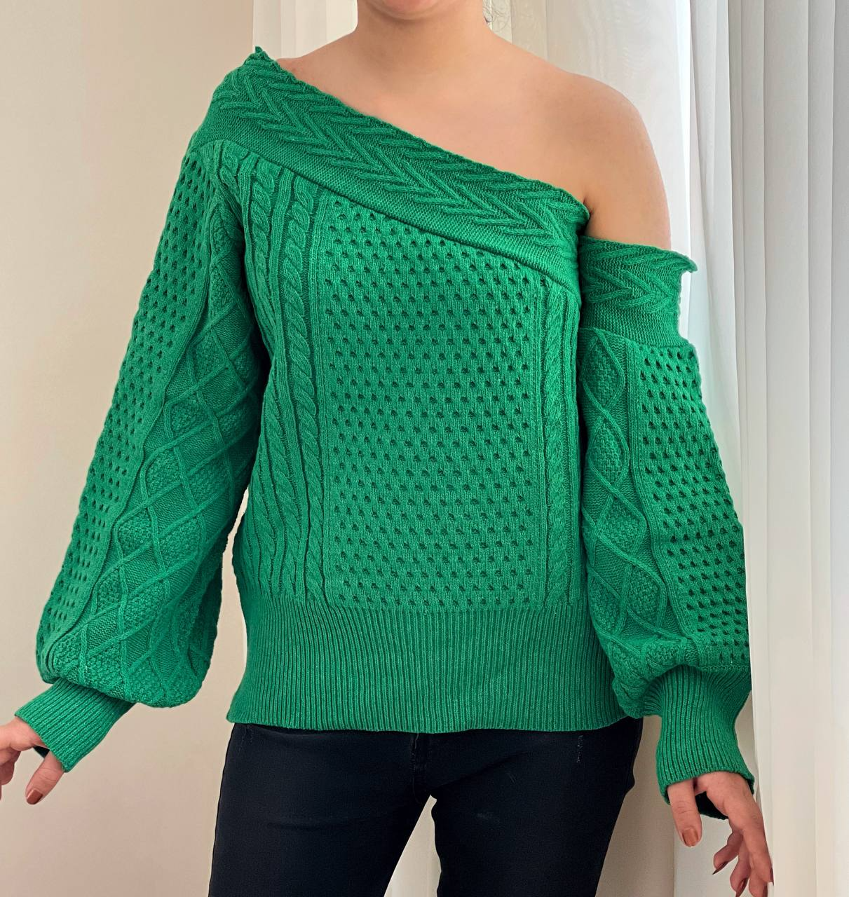 پلیور بافت یقه رومی یلدا کد 2387