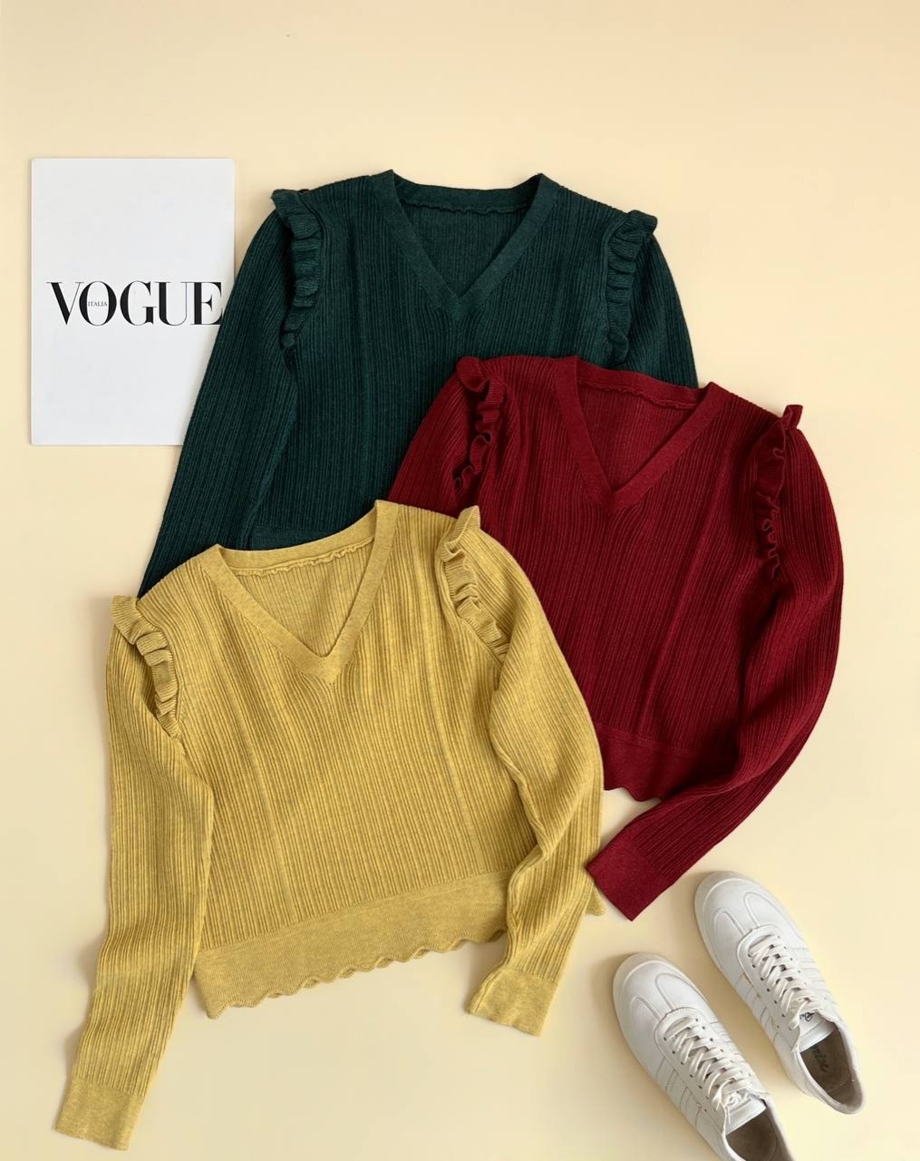 کراپ بافت سرشانه چین دار شاین دار کد 2392