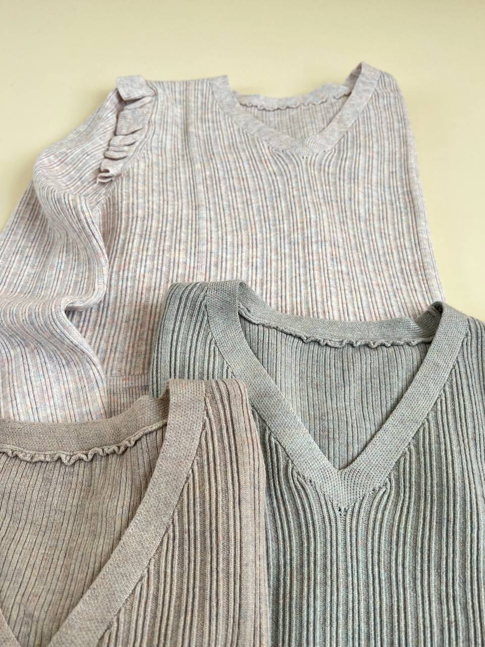 کراپ بافت سرشانه چین دار شاین دار کد 2392