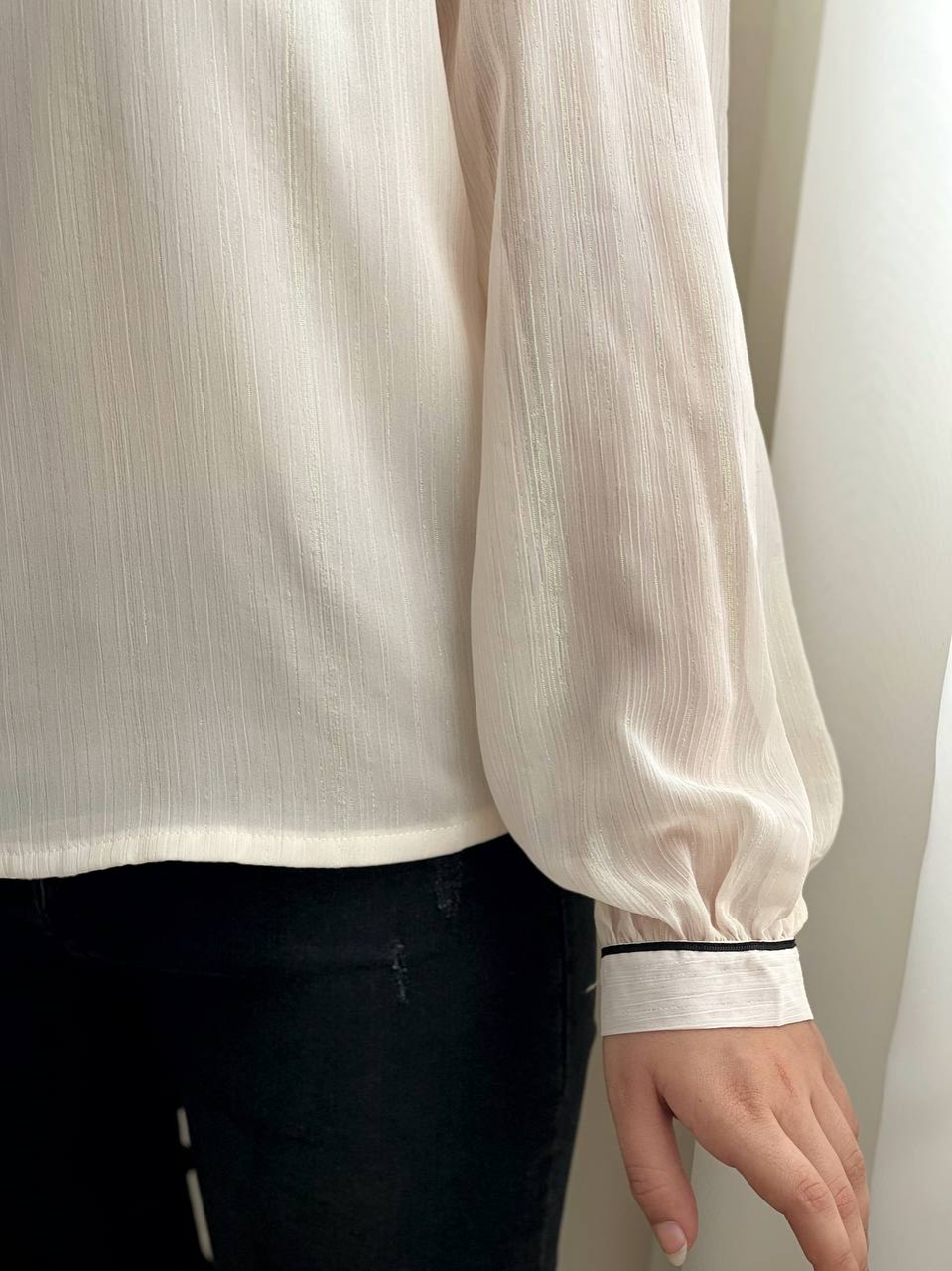 شومیز کرپ حریر آستردار کد 2394