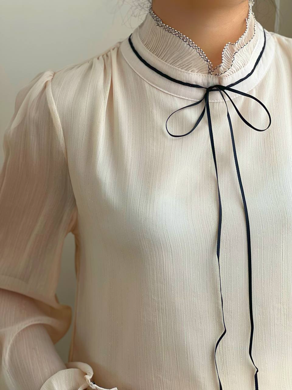 شومیز کرپ حریر آستردار کد 2394