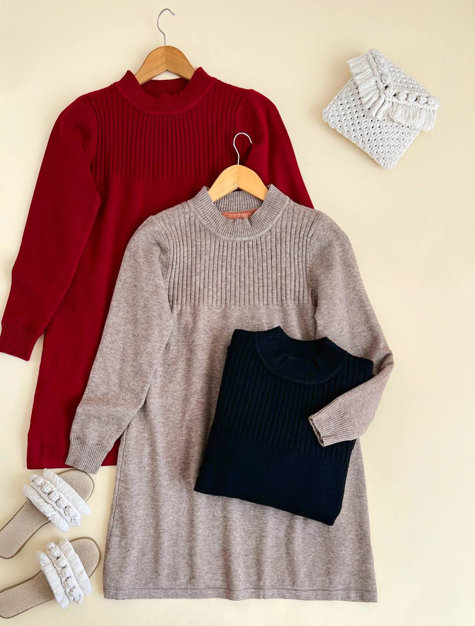 پیراهن بافت آستر مخمل کد 2400