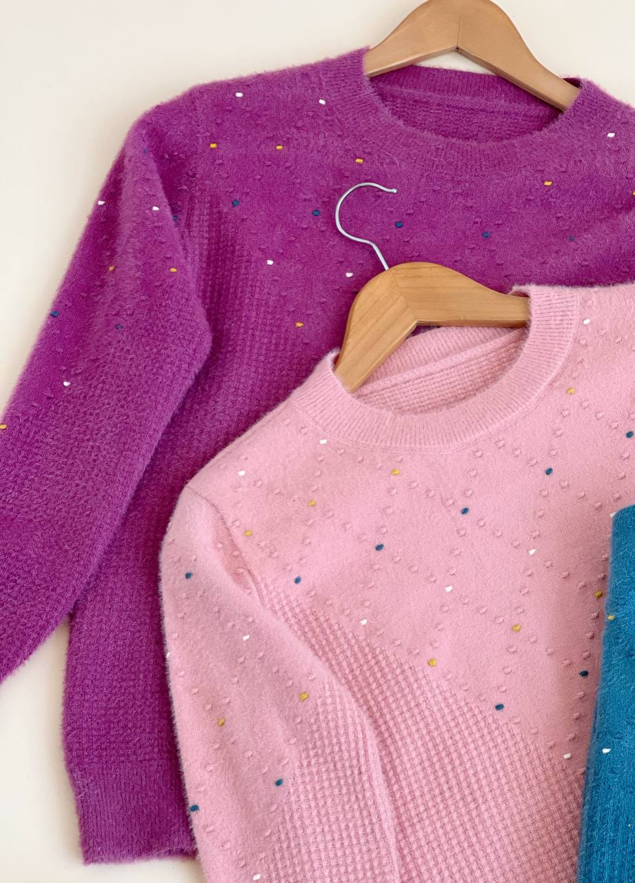 پلیور بافت موهر یقه گرد کد 2402