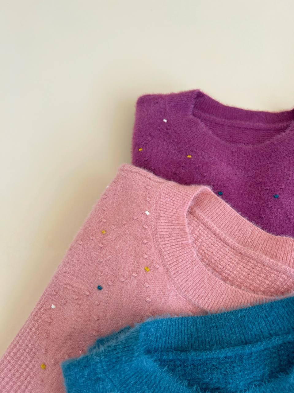 پلیور بافت موهر یقه گرد کد 2402