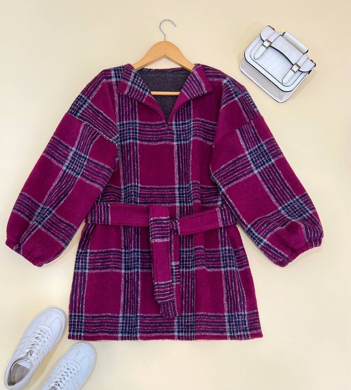 تونیک چهارخونه پشمی کد 2414