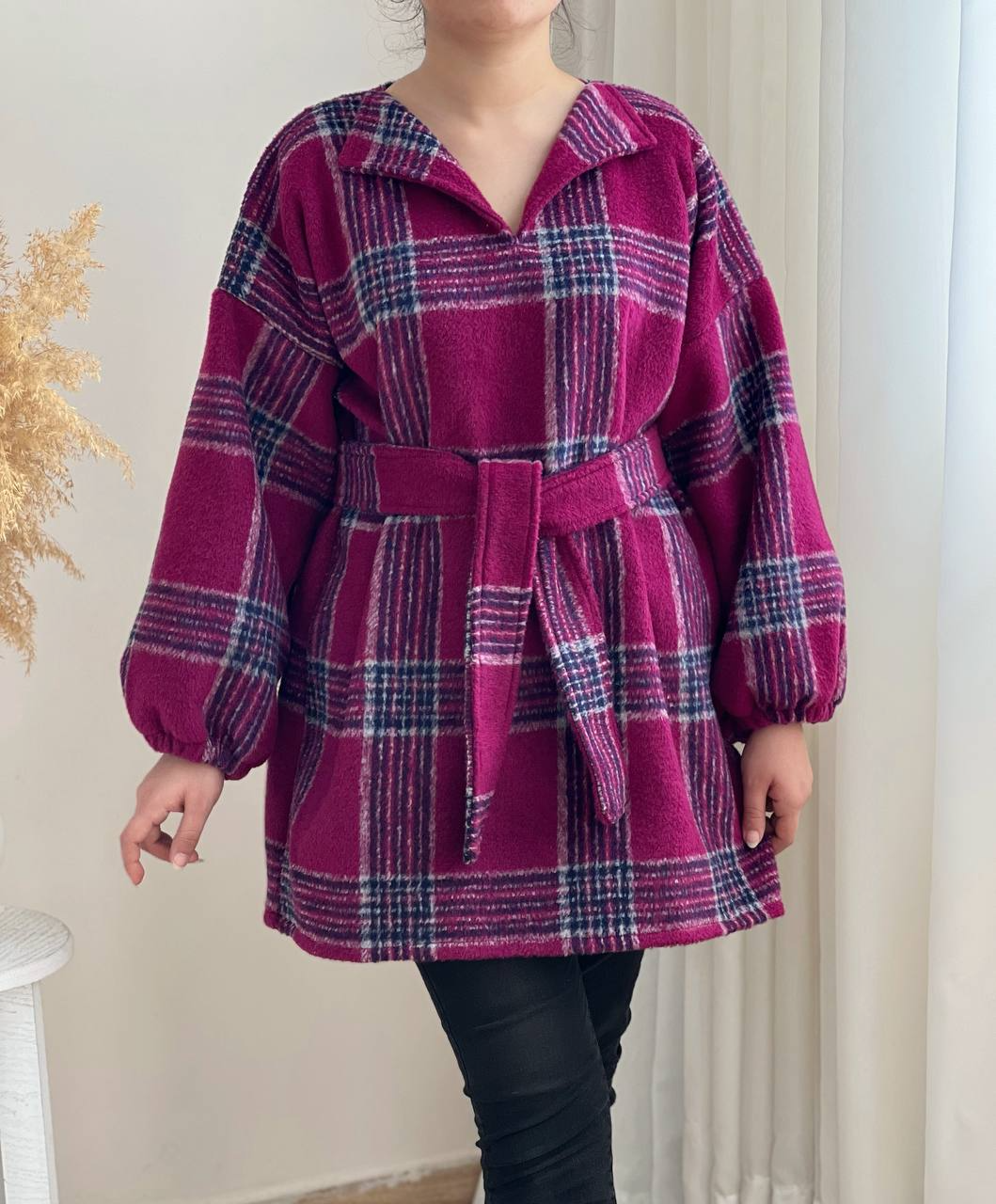 تونیک چهارخونه پشمی کد 2414