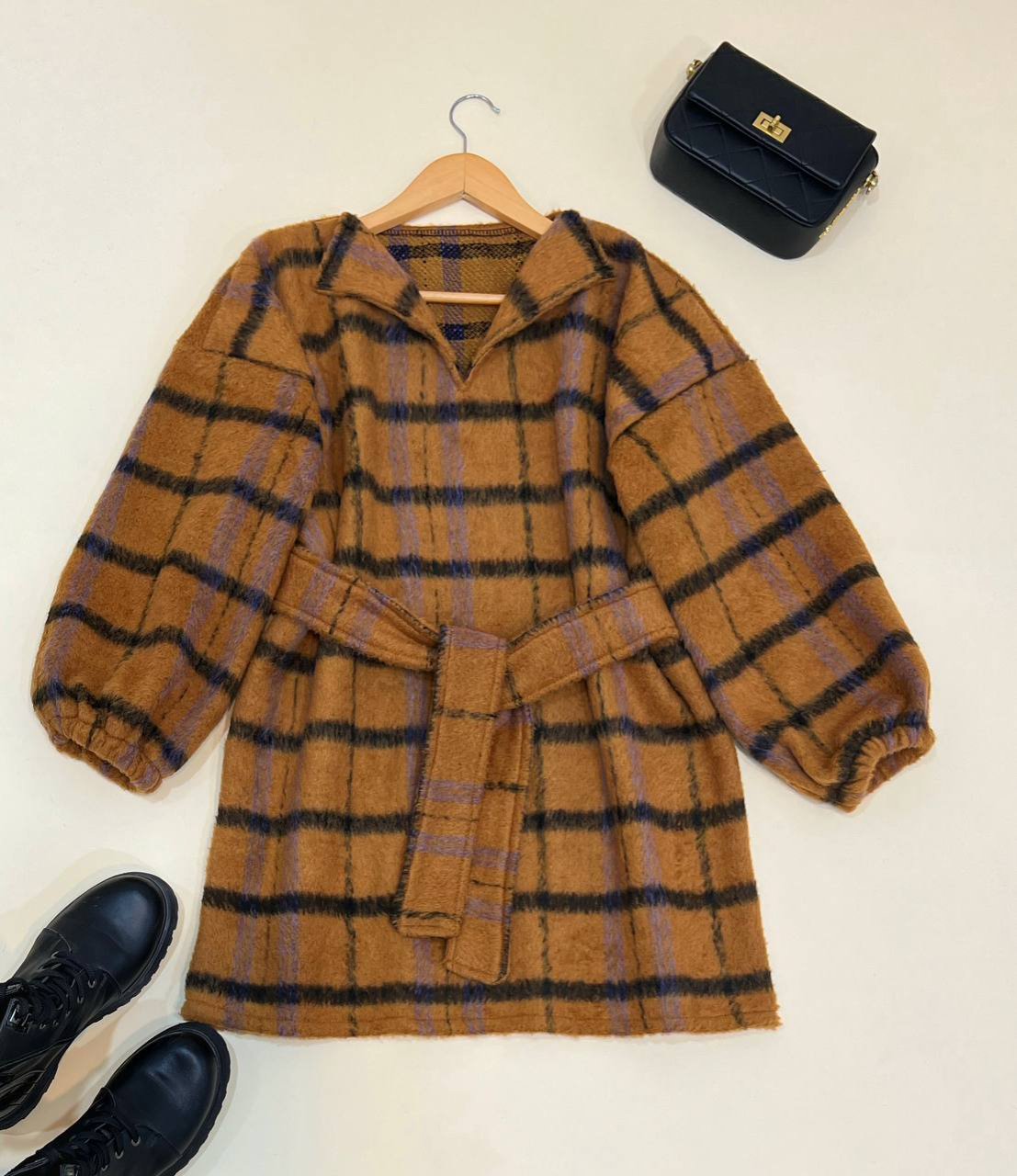 تونیک چهارخونه پشمی کد 2414