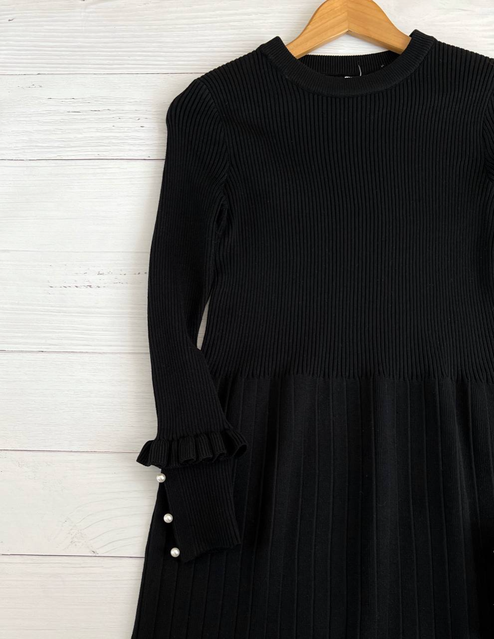 پیراهن بافت سر آستین مرواریدی کد 2415