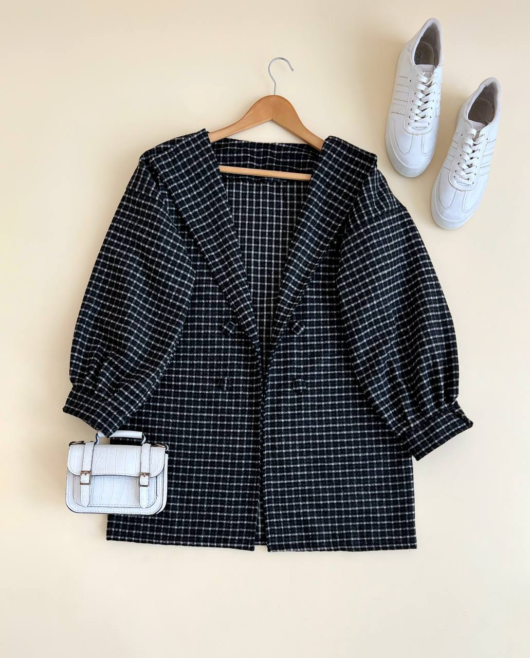 کت چهارخونه پشمی 2419