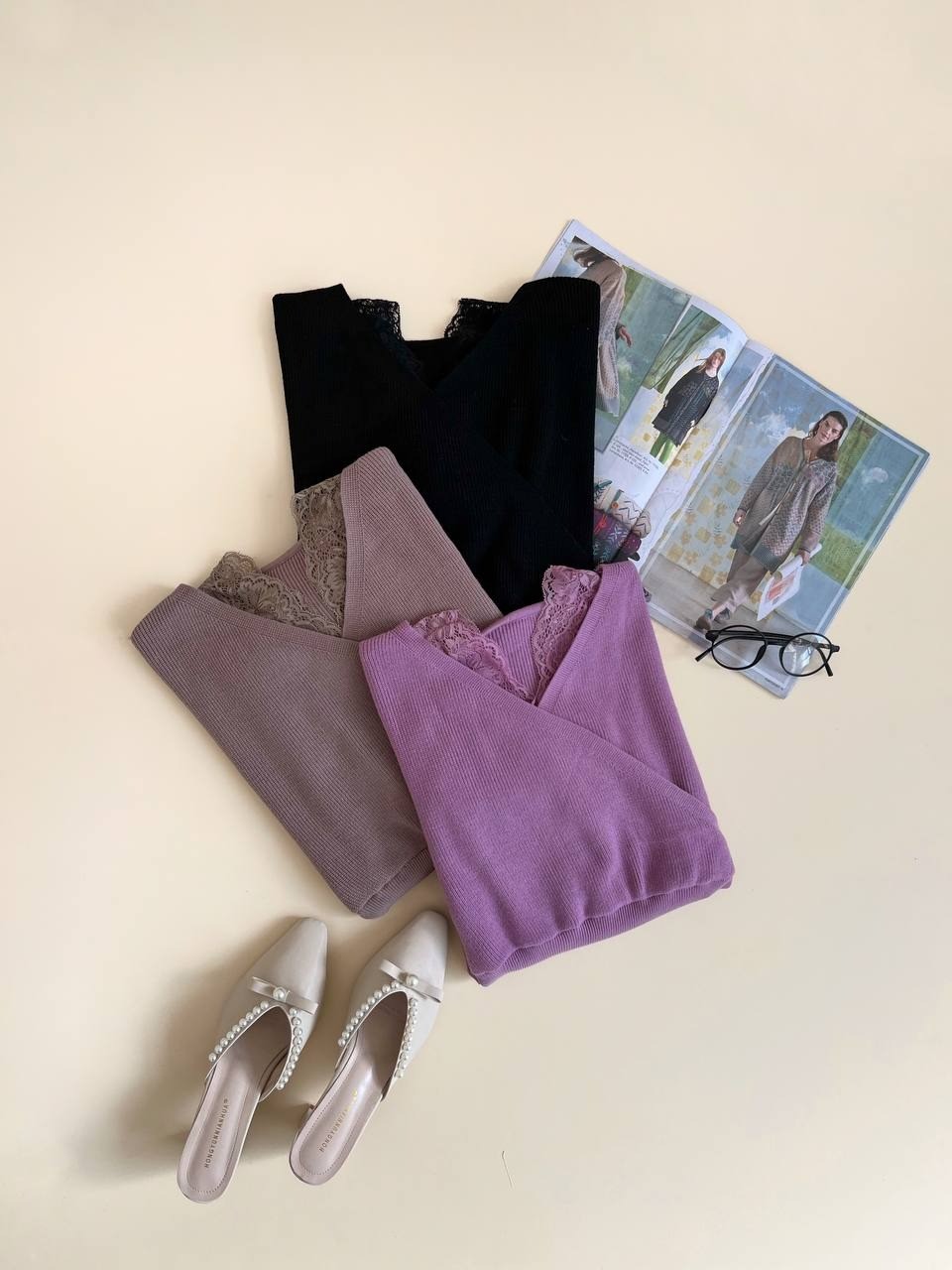 پلیور بافت گیپوردار کد 2423