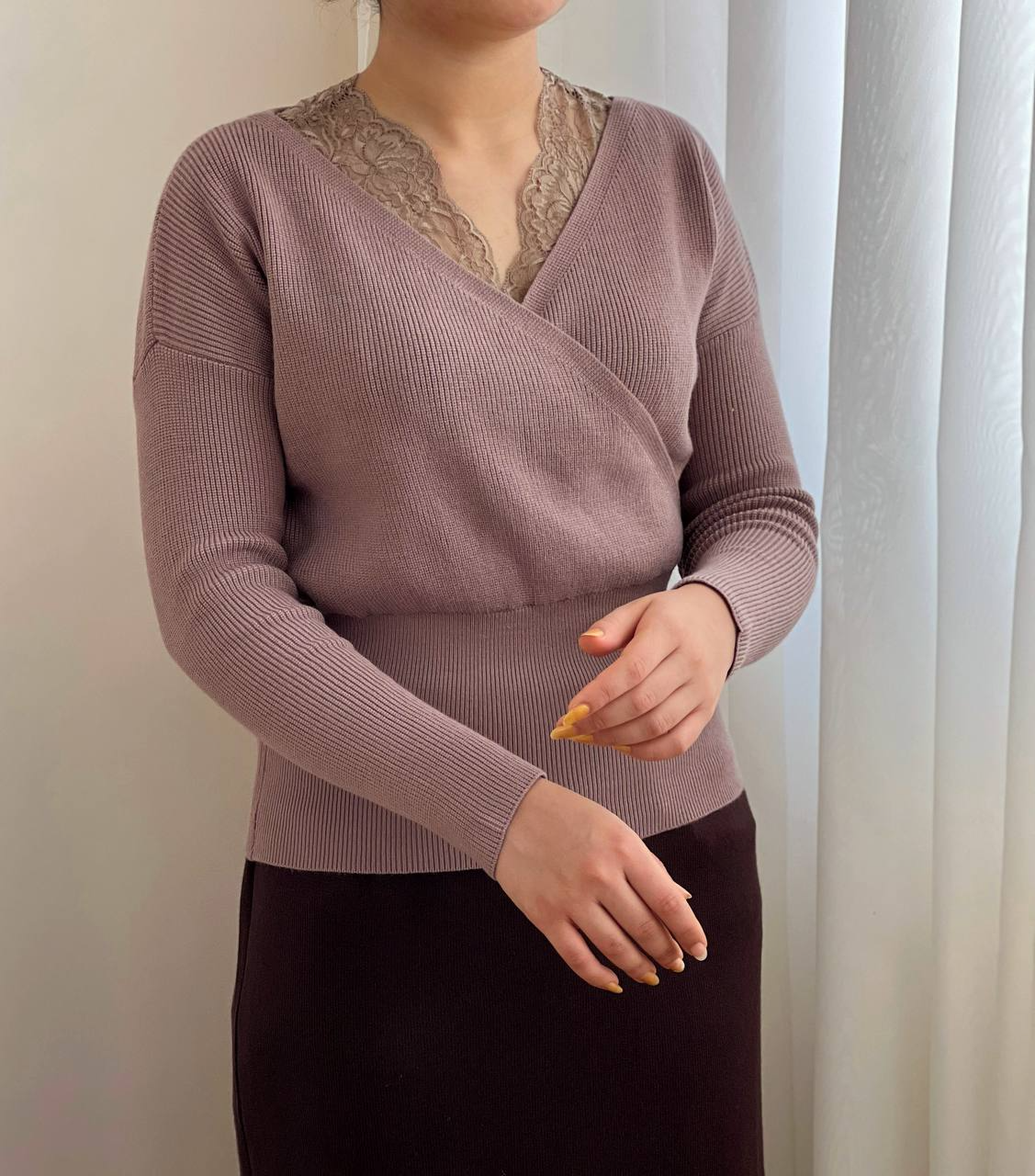 پلیور بافت گیپوردار کد 2423