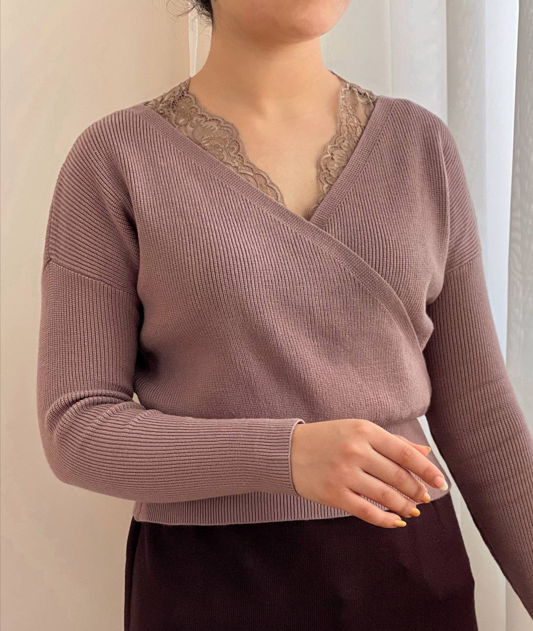 پلیور بافت گیپوردار کد 2423