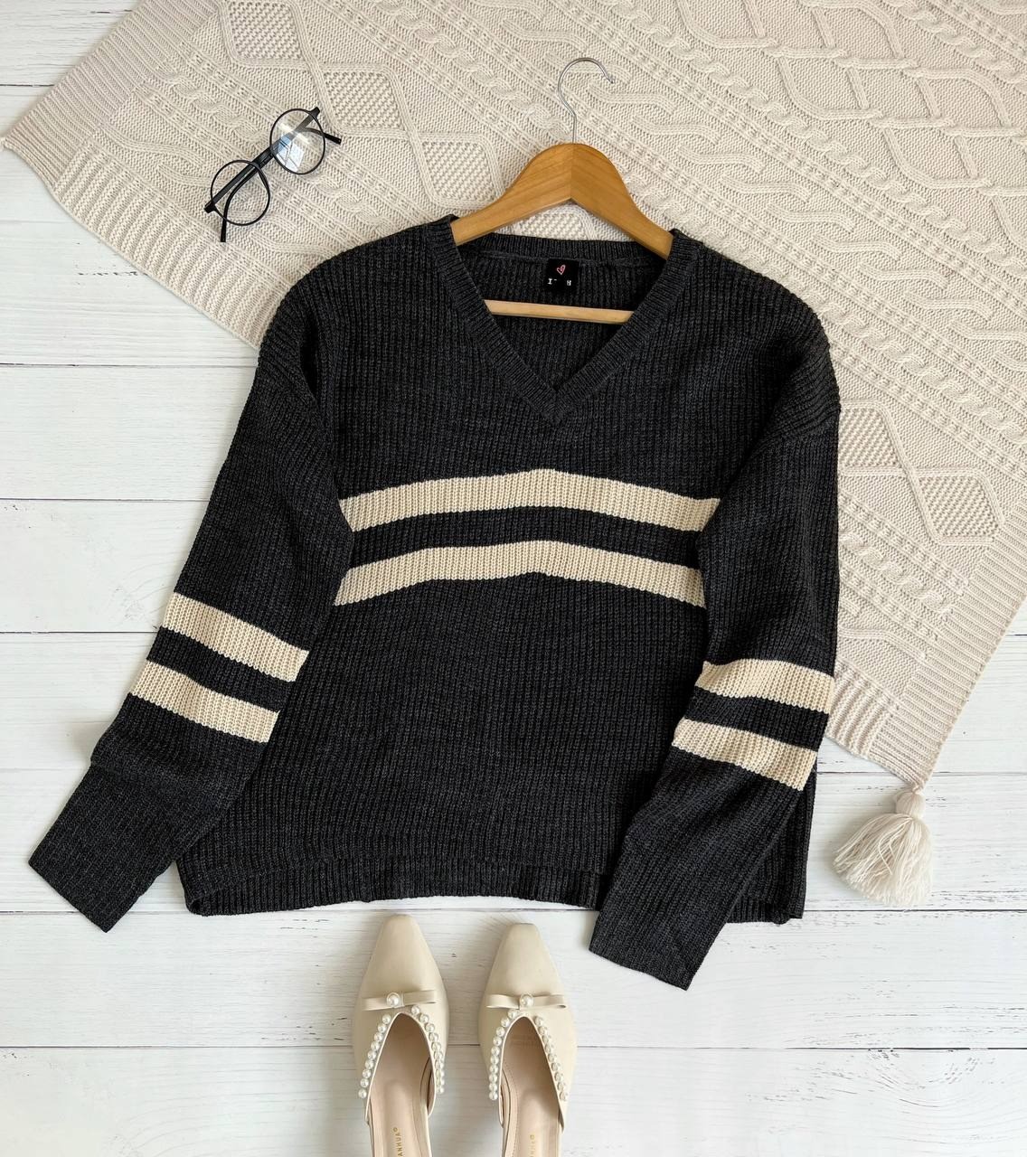 پلیور بافت تکرنگ لش 2424