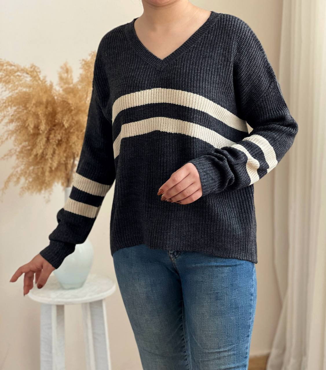 پلیور بافت تکرنگ لش 2424