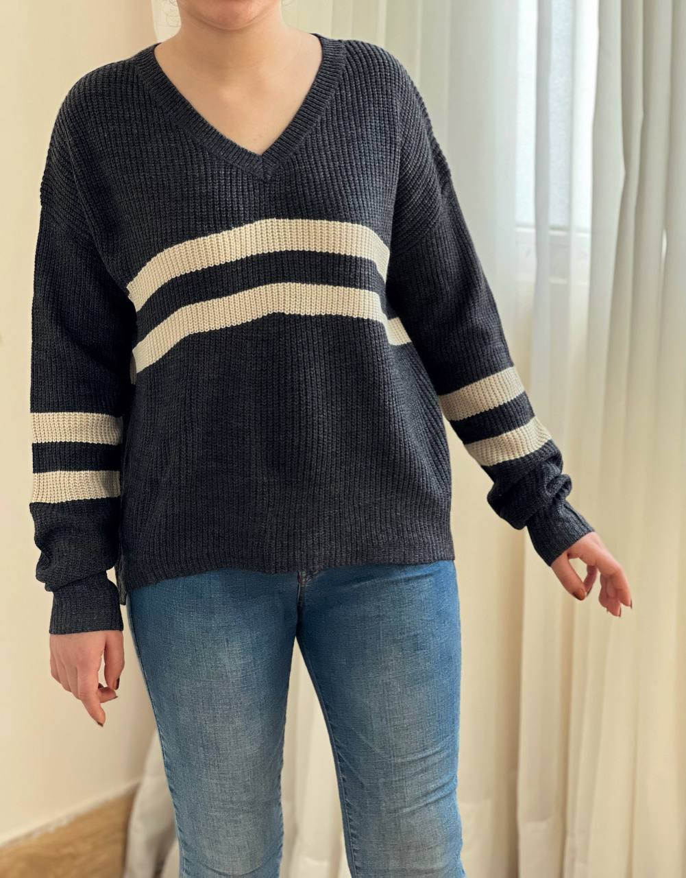 پلیور بافت تکرنگ لش 2424