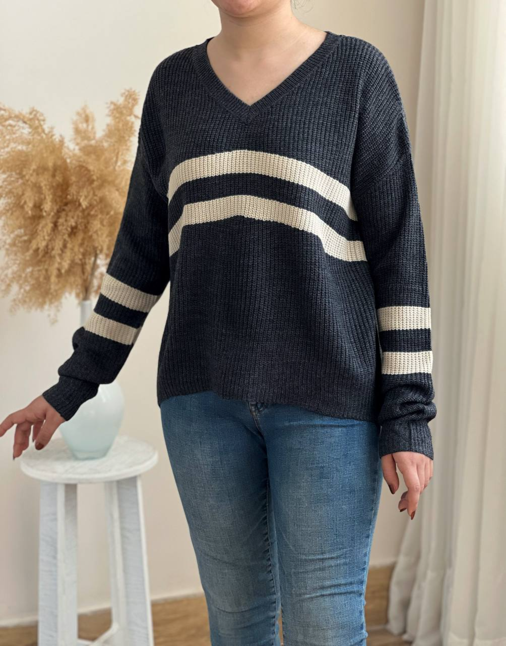 پلیور بافت تکرنگ لش 2424