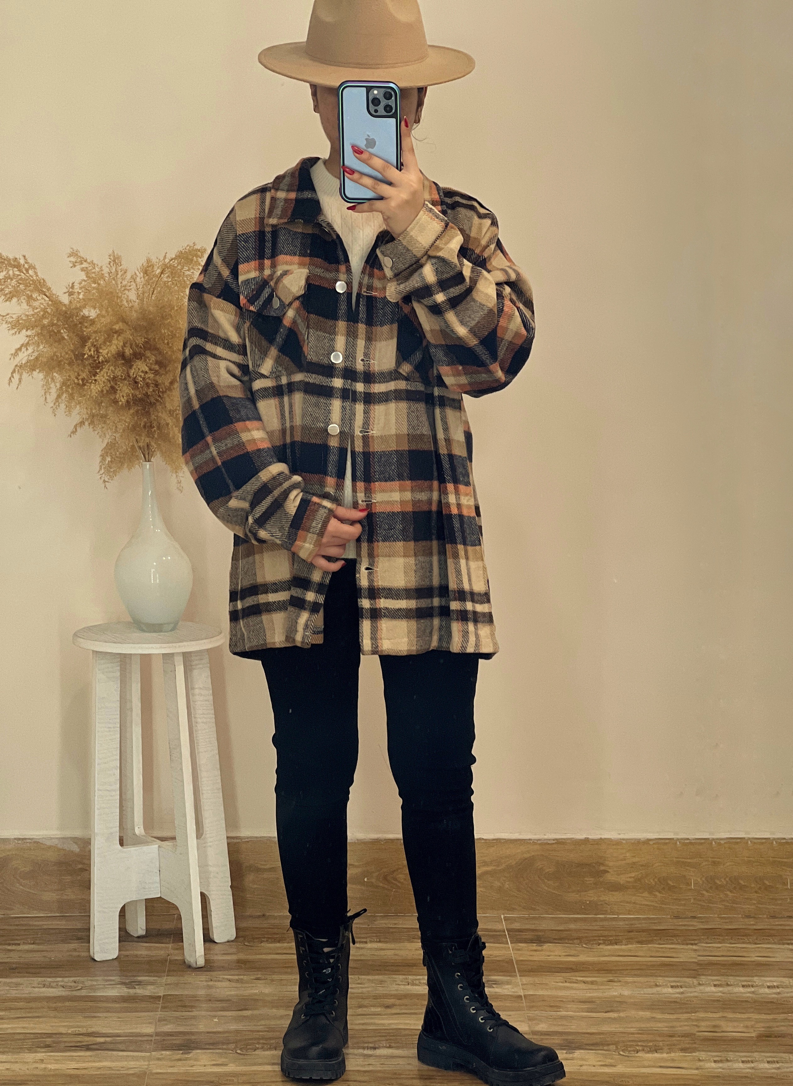 شکت چهارخونه پشمی کد 2426