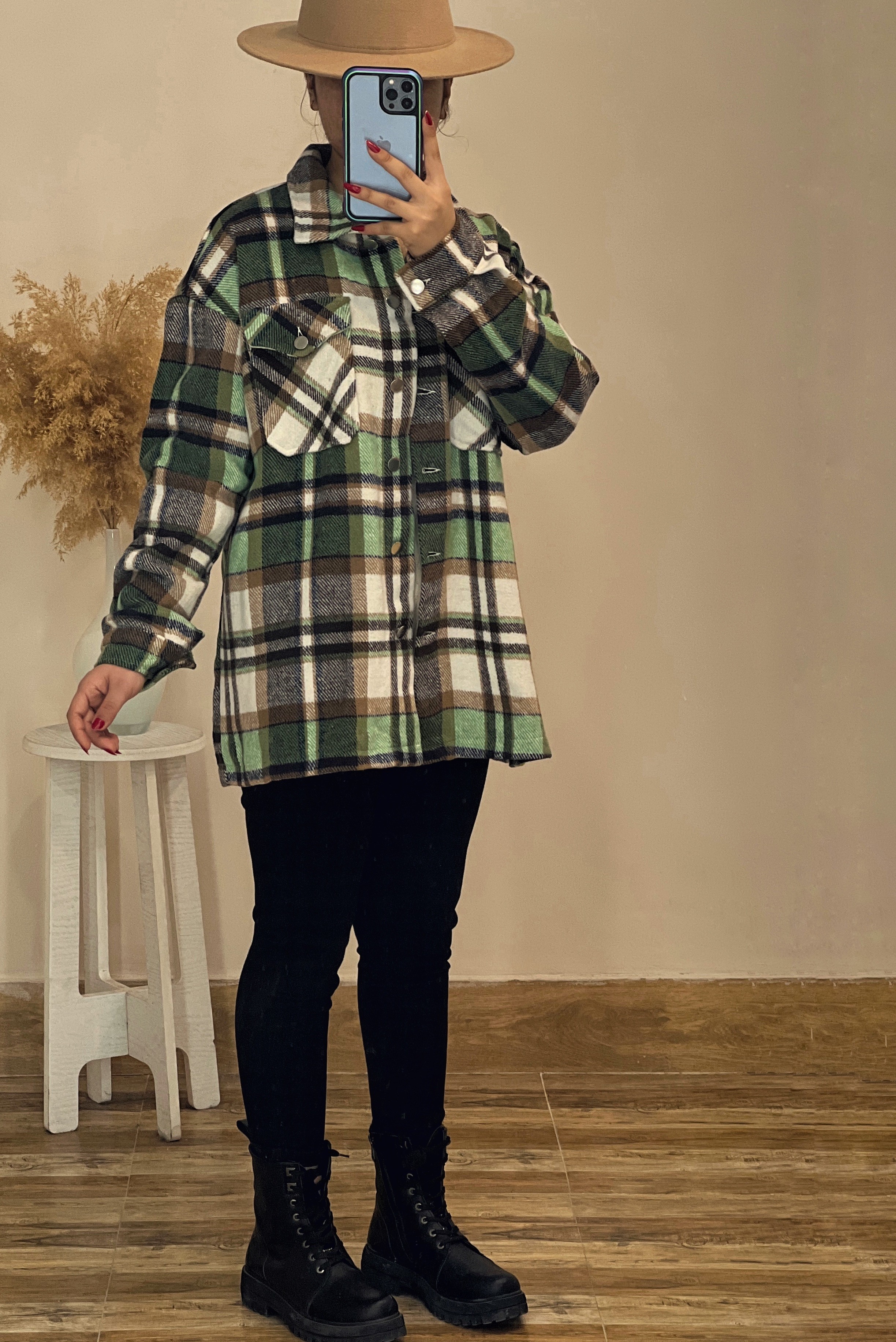 شکت چهارخونه پشمی کد 2426