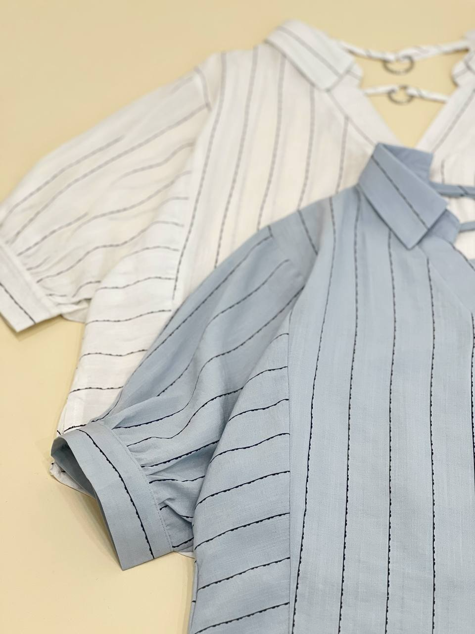 شومیز آستین سه ربع پشت حلقه کد 2432