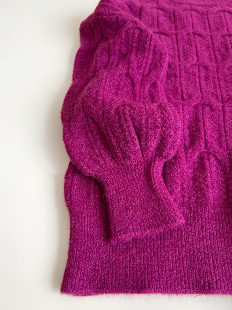 پلیور بافت یقه گرد استین مچی کد 2439