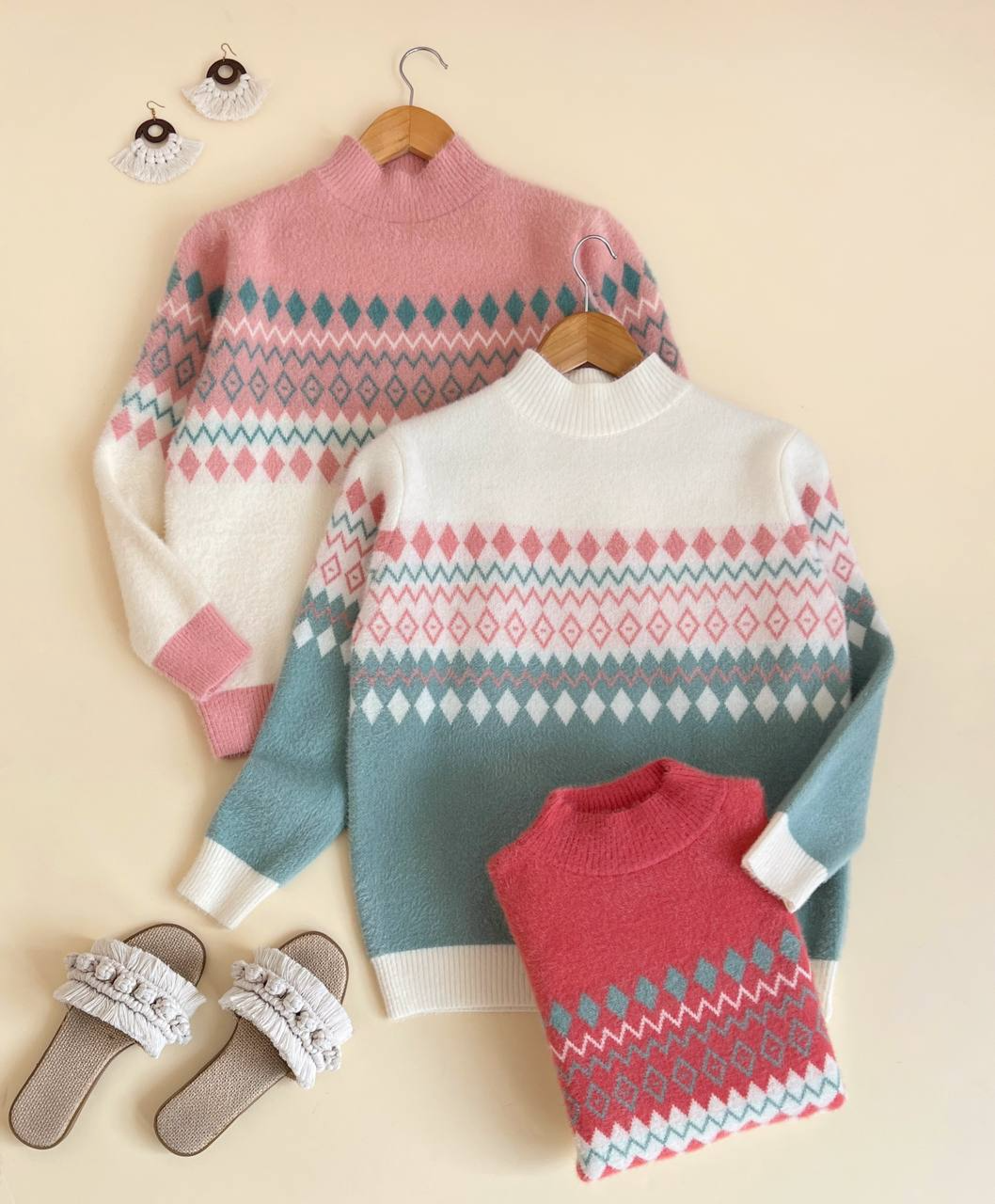 پلیور بافت سنتی موهر دار کد 2441