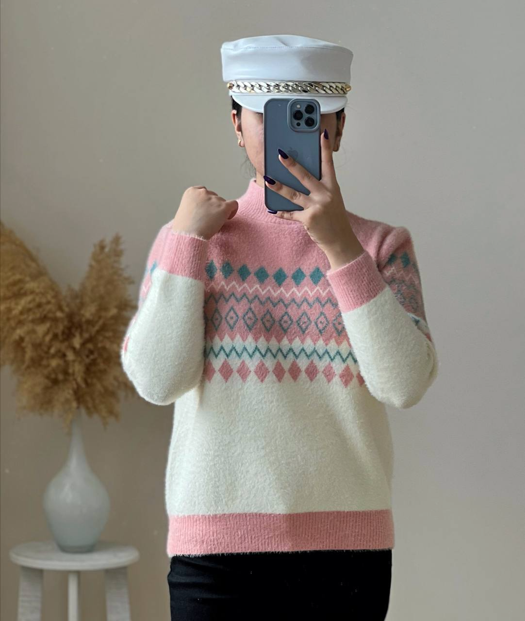 پلیور بافت سنتی موهر دار کد 2441