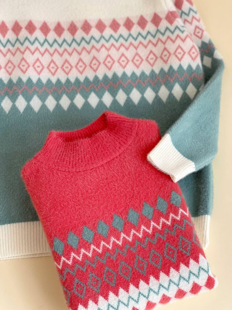 پلیور بافت سنتی موهر دار کد 2441