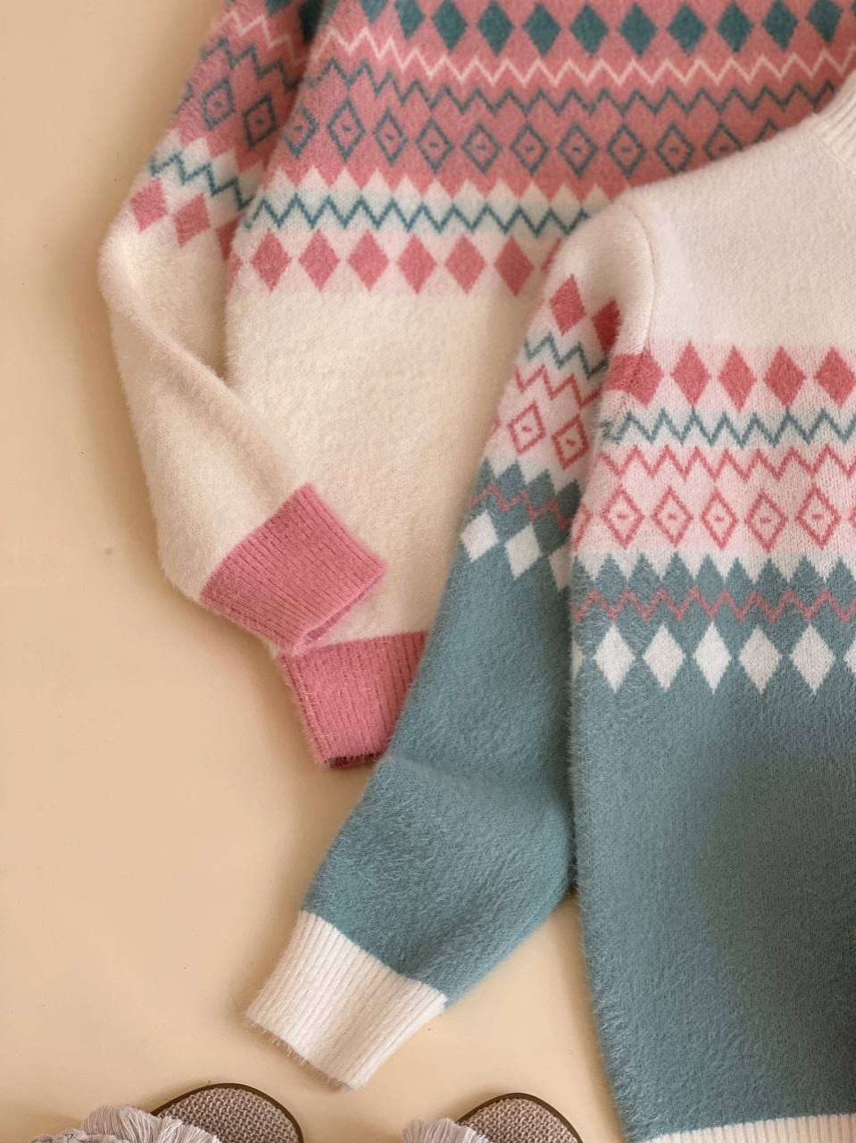 پلیور بافت سنتی موهر دار کد 2441