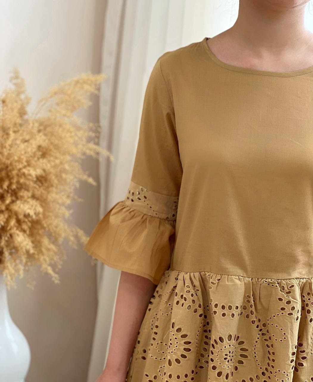 پیراهن خامه دوزی آستردار کد 2452