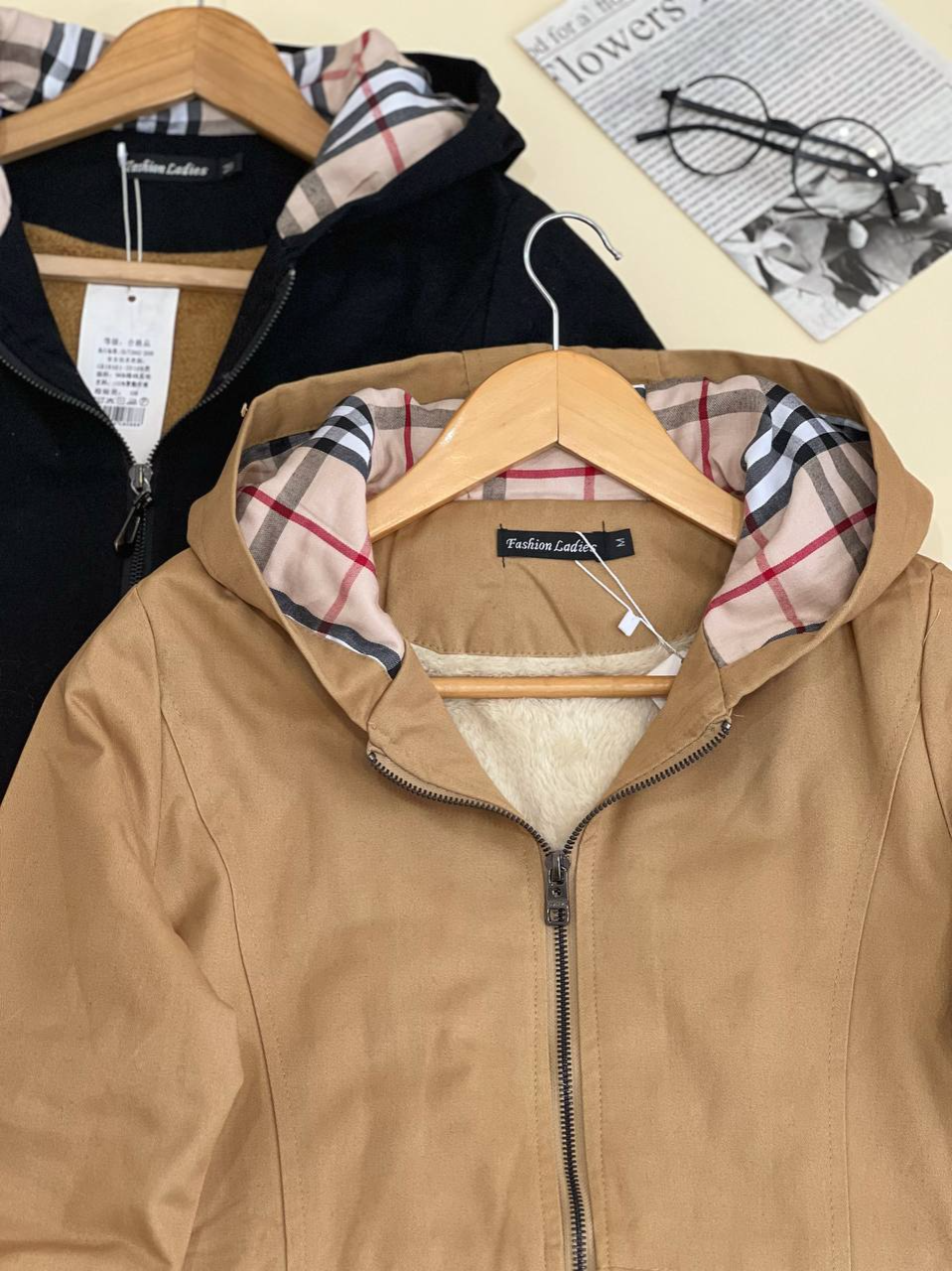 پالتو کتان داخل خز کد 2455