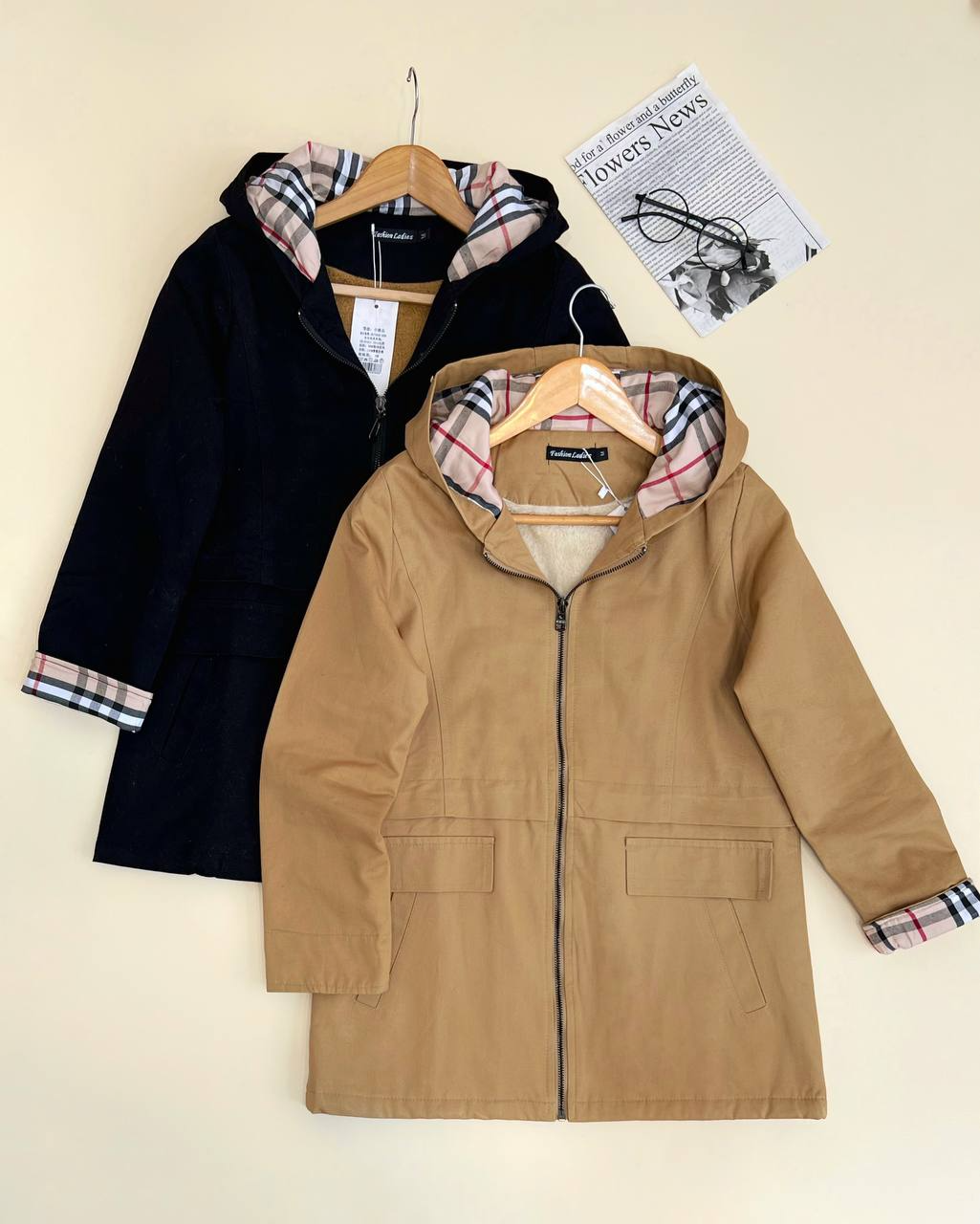 پالتو کتان داخل خز کد 2455